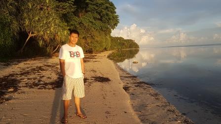 Dendi on the beach in Enggano