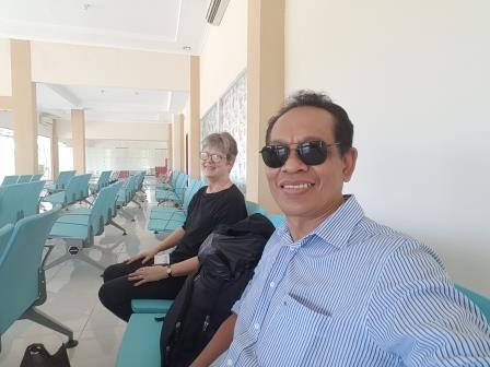 Wayan and Mary at the Enggano airport